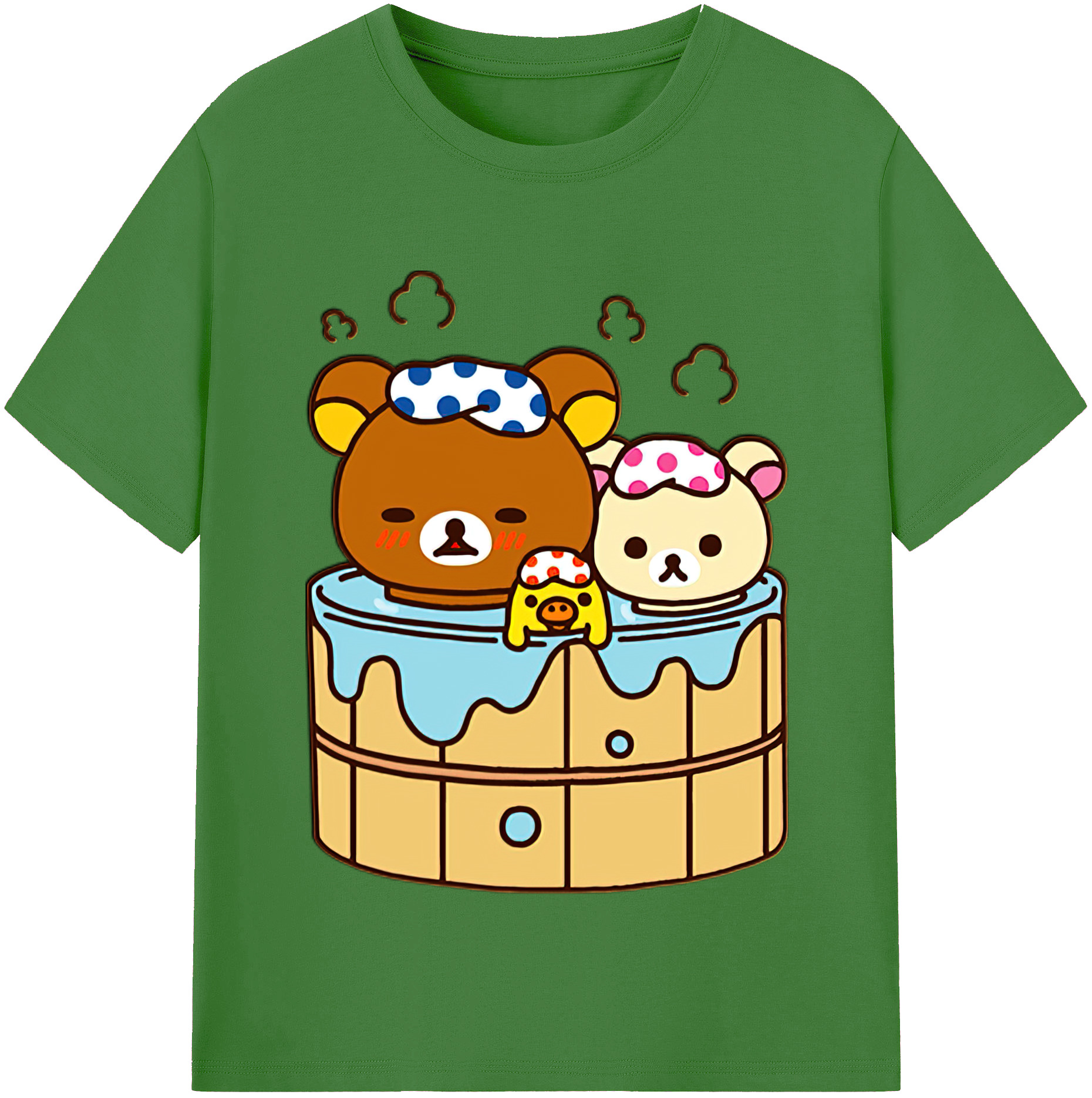 （画像用） リラックマ リラックマ キイロイトリ Rilakkuma Korilakkuma Kiiroitori レディースカジュアルプリントTシャツ（綿100％）